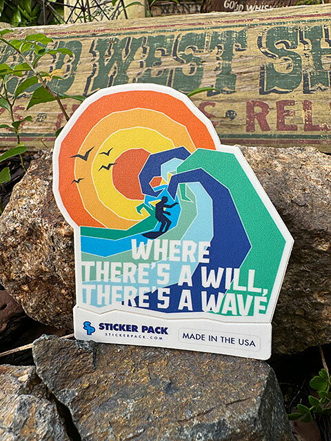ステッカーパック　アウトドア　ステッカー　Lサイズ　（ウェイブサーフィン）　MADE IN U.S.A.　耐水＆耐光素材　PVCステッカー　アメリカン雑貨　アメリカ雑貨　グッズ