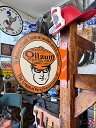 オイルザム サイド看板 両面プリント フランジメタルサイン Oilzum オイルズム アメリカン雑貨 アメリカ雑貨 グッズ