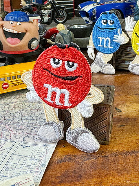 M&M's キャラクターワッペン ミニサイズ （レッド） 単品 アメリカン雑貨 アメリカ雑貨 グッズ