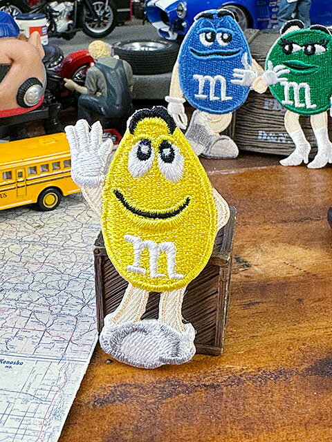 M&M's キャラクターワッペン ミニサイズ （イエロー） 単品 アメリカン雑貨 アメリカ雑貨 グッズ