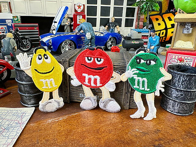 M&M's　キャラクターワッペン　ミニサイズ　（3色セット）　アメリカン雑貨　アメリカ雑貨　グッズ