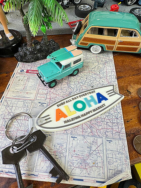 ハレイワ　サーフボード　ALOHA　ラバーキーホルダー　アメリカン雑貨　アメリカ雑貨　ハワイアン雑貨　ハワイ雑貨　ハワイグッズ　ハワイアングッズ　おしゃれ　ショップインテリア