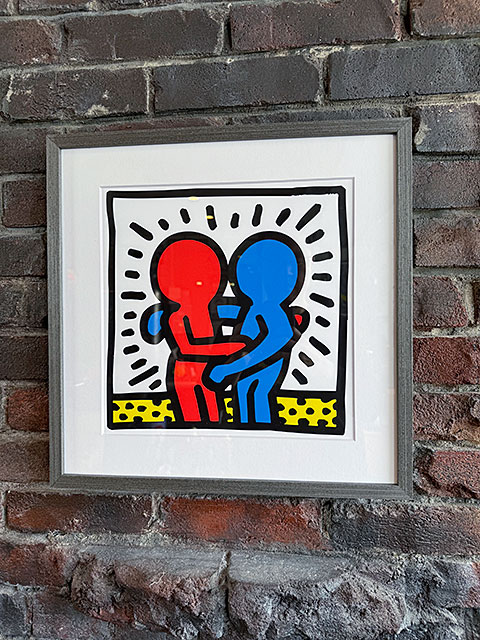 キース・ヘリング　アートフレーム　（Untitled,1987）　木製額付き　ニューヨーク　ストリー ...