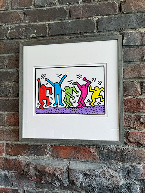 キース・ヘリング　アートフレーム　（Untitled,dance）　木製額付き　ニューヨーク　ストリ ...