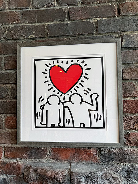 キース・ヘリング　アートフレーム　（Untitled,be mine）　木製額付き　ニューヨーク　ス ...