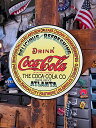 コカ・コーラ ラウンド型 ブリキ看板 (1930年代バレルロゴ) アメリカン雑貨 アメリカ雑貨 カンパニーグッズ アメリカンカンパニー 企業グッズ コカコーラ cocacola ショップインテリア