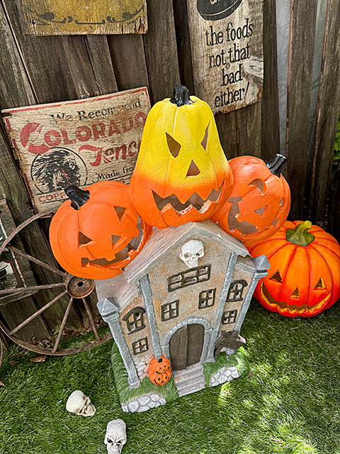【即納】【在庫あり】ハロウィン　ホーンテッドマンション　ガーデンオブジェ　高さ76cm　単品　アメリカン雑貨　アメリカ雑貨　ハロウィングッズ　飾り　カボチャ　かぼちゃ　装飾　ジャックオーランタン　お化け屋敷　ガーデニング　屋外　庭 candytower-10055569 アメリカ雑貨通販キャンディタワー サンプル画像2