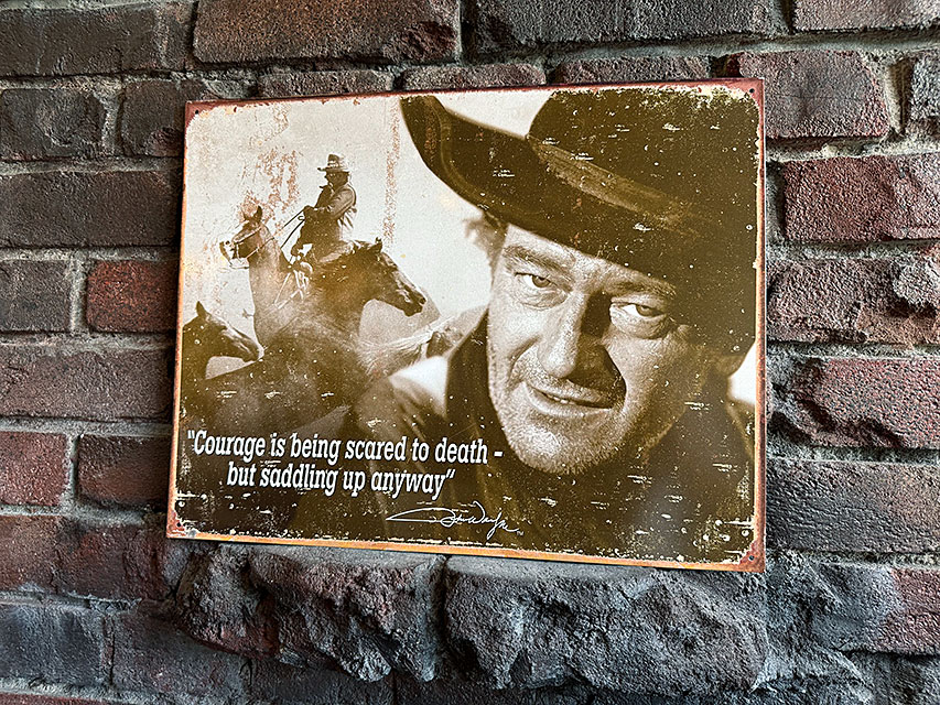 ジョン・ウェイン ブリキ看板 （コラージュ）