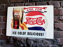 ペプシコーラ ブリキ看板 (ICE COLD! DELICIOUS!) アメリカン雑貨 アメリカ雑貨 グッズ
