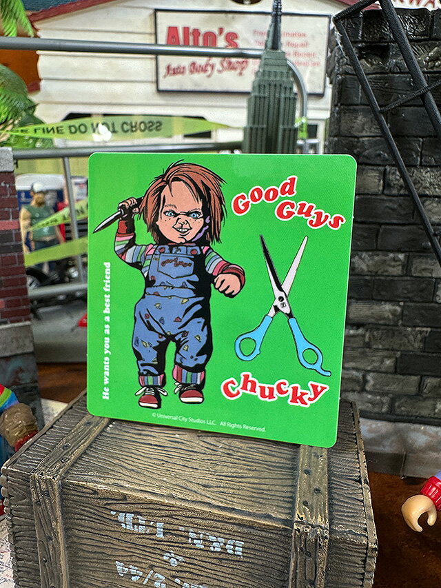 映画　チャイルドプレイ　チャッキー　オフィシャル　ステッカー　（シザーズ）　アメリカン雑貨　アメリカ雑貨　映画グッズ　おしゃれ　ショップインテリア　シール　デカール