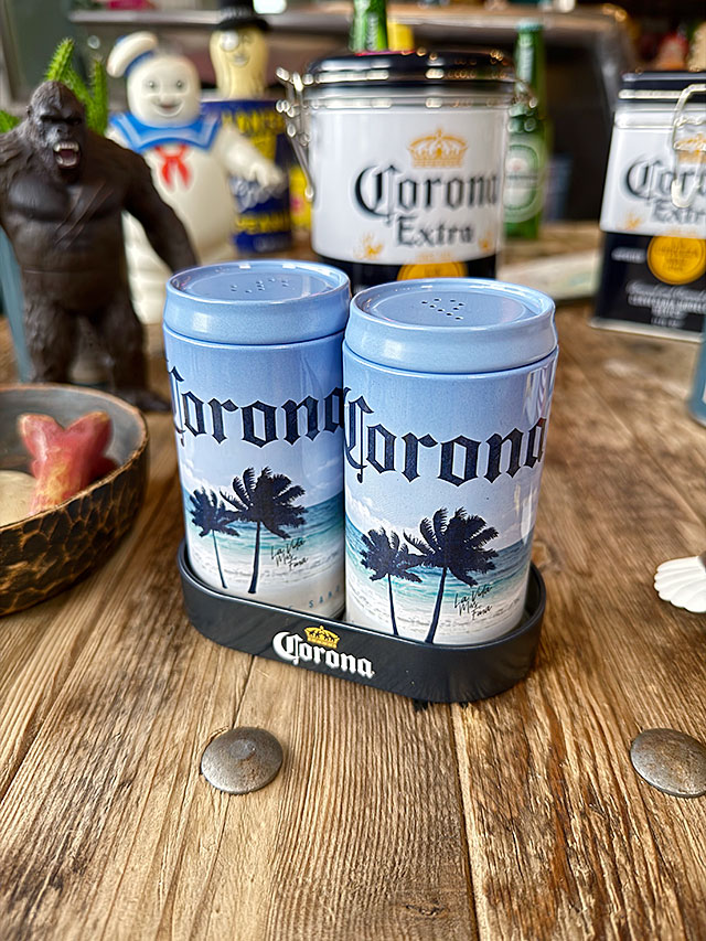 コロナ　ビール缶型　S&Pボトルシェーカー　（パームツリー＆ビーチ）　アメリカン雑貨　アメリカ雑貨　グッズ　おしゃれ パブグッズ　バーグッズ　自宅バー　ショップインテリア