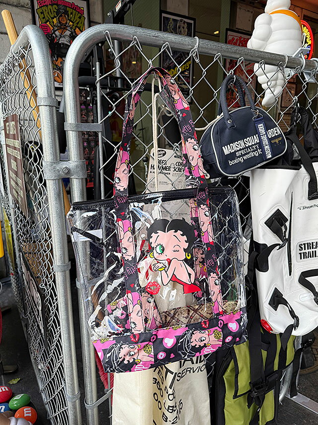 ベティ・ブープ クリア トートバッグ ミニポーチ付き（ブラック/レオパード） アメリカン雑貨 アメリカ雑貨 キャラグッズ アメキャラ ベティー ベティーちゃん ベティちゃん おしゃれ ショップインテリア