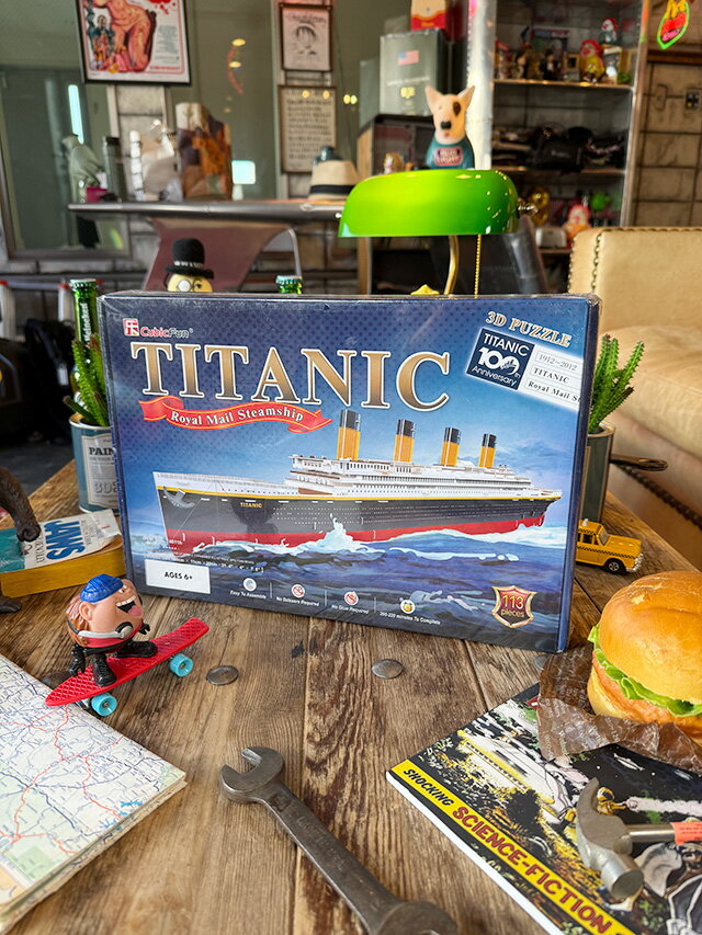 3D立体パズル　タイタニック号　113ピース　BIGサイズ　全長79cm　ハサミやノリ不要　アメリカン雑貨　..