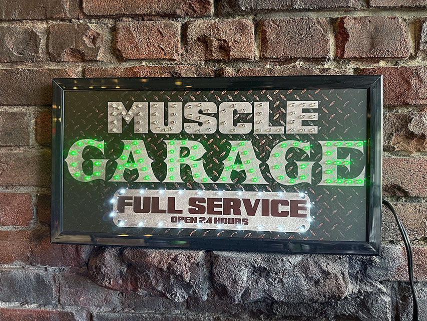 マッスルガレージ　LEDドットサイン　アメリカン雑貨　アメリカ雑貨　グッズ　おしゃれ かっこいい　ガ ...