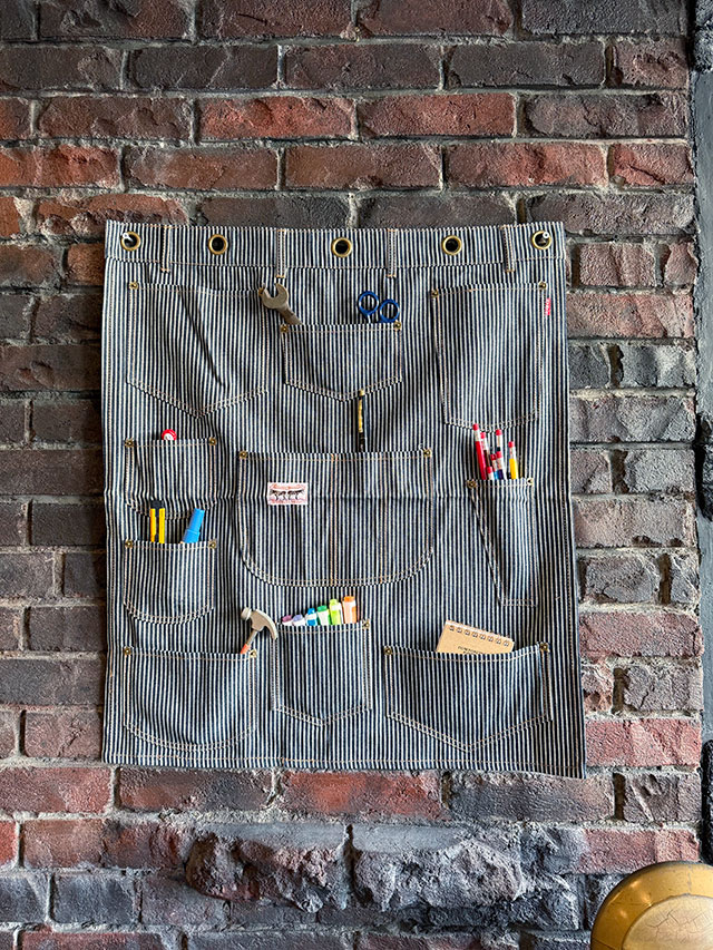 ヒッコリーストライプ　ウォールポケット　アメリカン雑貨　アメリカ雑貨　アンティーク風　ヴィンテー..