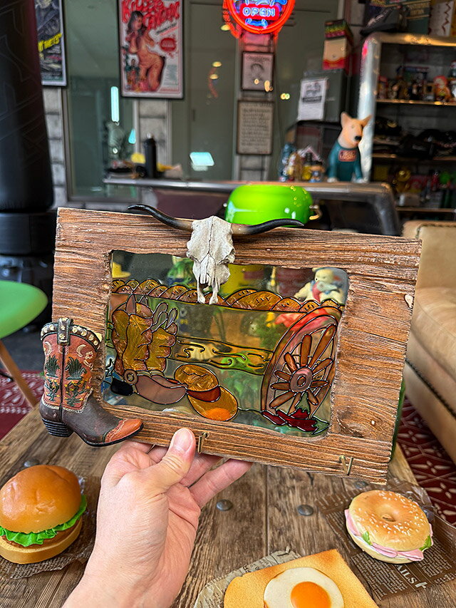 ウエスタン　ステンドグラス風　ウォールディスプレイ　アメリカン雑貨　アメリカ雑貨　ウエスタングッ..