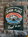 バステッドナックルガレージ スパークプラグ ブリキ看板 アメリカン雑貨 アメリカ雑貨 グッズ おしゃれ かっこいい ガレージ雑貨 ガレージング雑貨 ショップインテリア