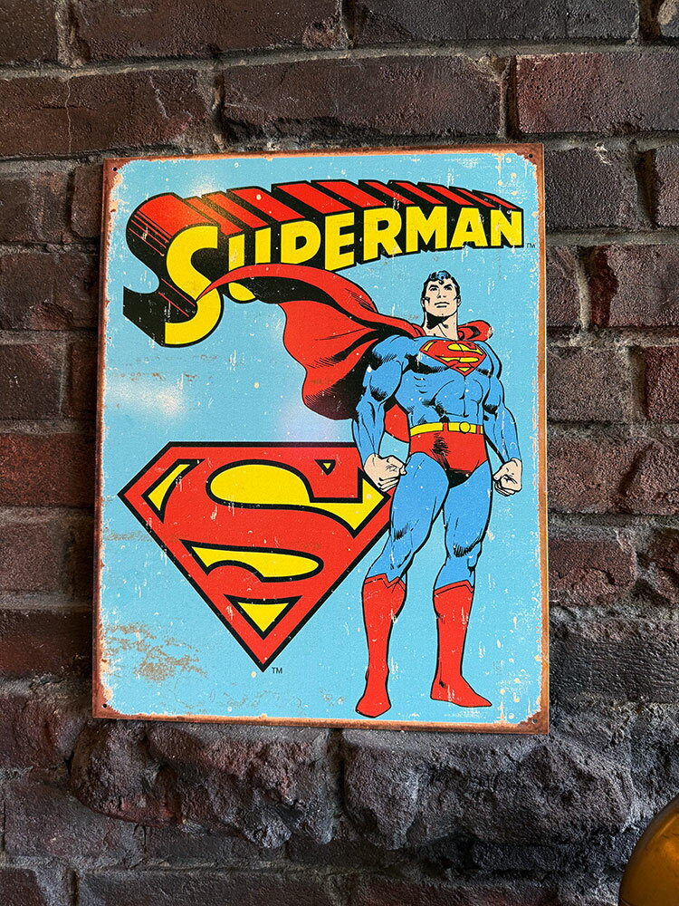 樂天商城 - スーパーマン レトロ　ブリキ看板　■ アメリカン雑貨 アメリカ雑貨