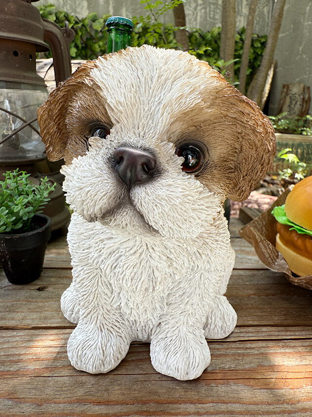 シーズー　レジン製スタチュー　ドッグオーナメント　オブジェ　アメリカン雑貨　アメリカ雑貨　グッズ　おしゃれ　ショップインテリア　かわいい　ドッグセラピー