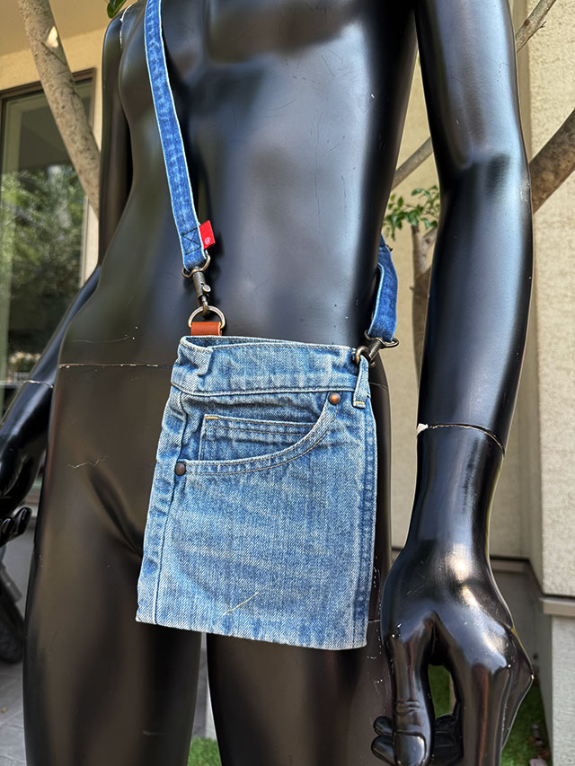 アライヤン　ジーンズポシェット　＆　ショルダーストラップ （淡色）　岡山産デニム　MADE IN J ...