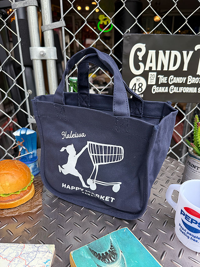 ハレイワ　ミニトートバッグ　（ネイビー/プッシュカートガール）　ハワイアン　アメリカン雑貨　アメ..
