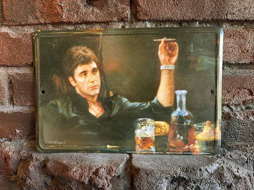 映画 スカーフェイス 麻薬王 トニー・モンタナ ミニブリキ看板 アル・パチーノ主演 アメリカン雑貨 アメリカ雑貨 映画グッズ おしゃれ ショップインテリア