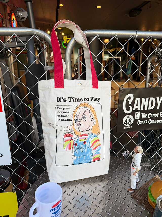 映画 チャイルドプレイ チャッキー トートバッグ （It's Time to Play） アメリカン雑貨 アメリカ雑貨 グッズ アメカジ カジュアル おしゃれ かっこいい カバン 鞄