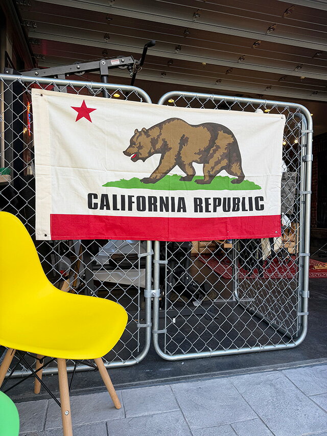 カリフォルニアフラッグ コットンフラッグ カリフォルニア州旗 アメリカン雑貨 アメリカ雑貨 グッズ おしゃれ かっこいい ガレージ雑貨 ガレージング雑貨 ショップインテリア
