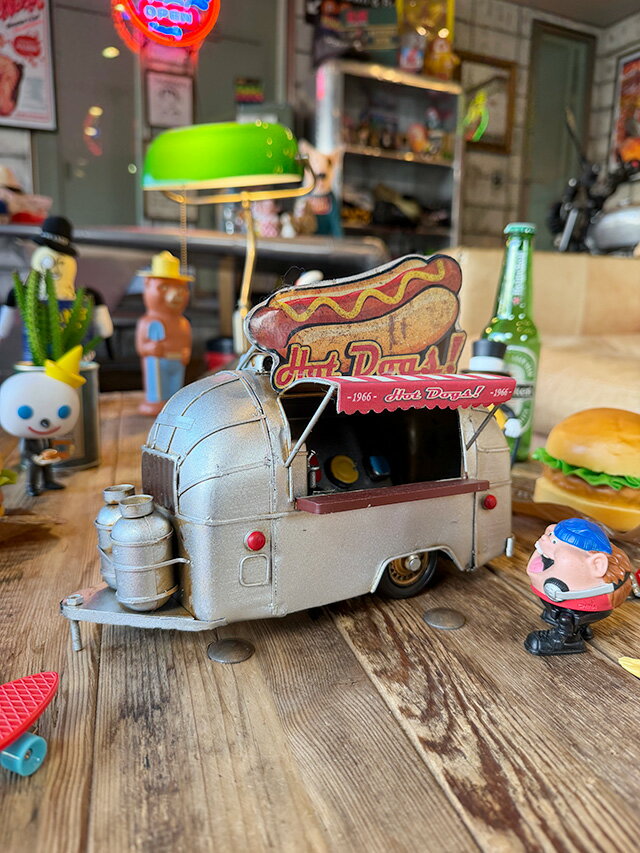 ホットドッグ　フードスタンド　トレーラー　ブリキオブジェ　アメリカン雑貨　アメリカ雑貨　アンティ..