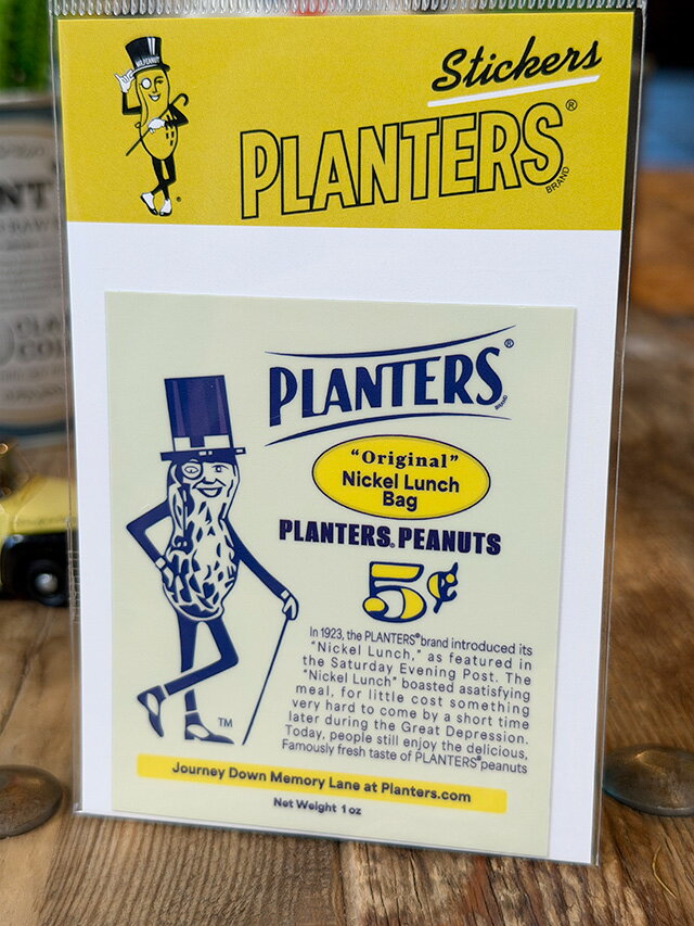 樂天商城 - ミスターピーナッツ　オフィシャル　ステッカー　（昔の広告）　アメリカン雑貨　アメリカ雑貨　カンパニーグッズ　アメリカンカンパニー　企業グッズ　アメキャラ　おしゃれ　ショップインテリア　シール　デカール