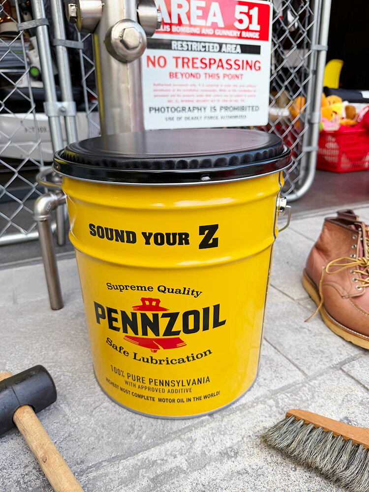 ペンズオイル　オイル缶スツール　座れるオイル缶　大容量収納　アメリカン雑貨　アメリカ雑貨　グッズ　お ...