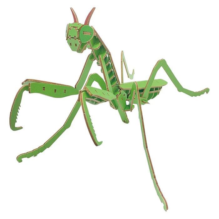 つくるんです！ 昆虫3Dウッドパズル オオカマキリ DIYキット （日本語説明書付き） 塗装不要 見本通りに完成します ミニ図鑑付き アメリカン雑貨 アメリカ雑貨 グッズ おしゃれ かっこいい ガレージ雑貨 ガレージング雑貨 ショップインテリア