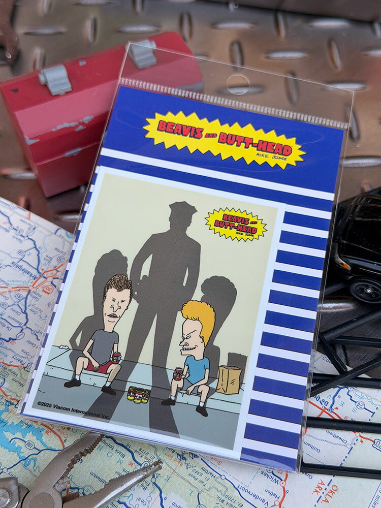 ビーバス＆バットヘッド　オフィシャル　ダイカット　ステッカー　（ポリスマン）　MTV　アメリカン雑貨 ...