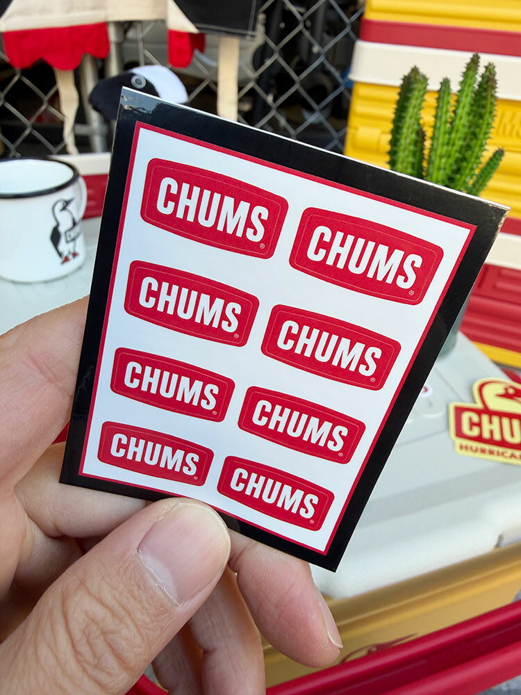 CHUMS　チャムスロゴ　ミニ　8P　オフィシャル　ステッカー　アメリカン雑貨　アメリカ雑貨　おしゃれキャンプ　おしゃれキャンパー　アウトドアグッズ　BBQ　バーベキュー　グランピング　無骨　かっこいい　ショップインテリア　シール　デカール