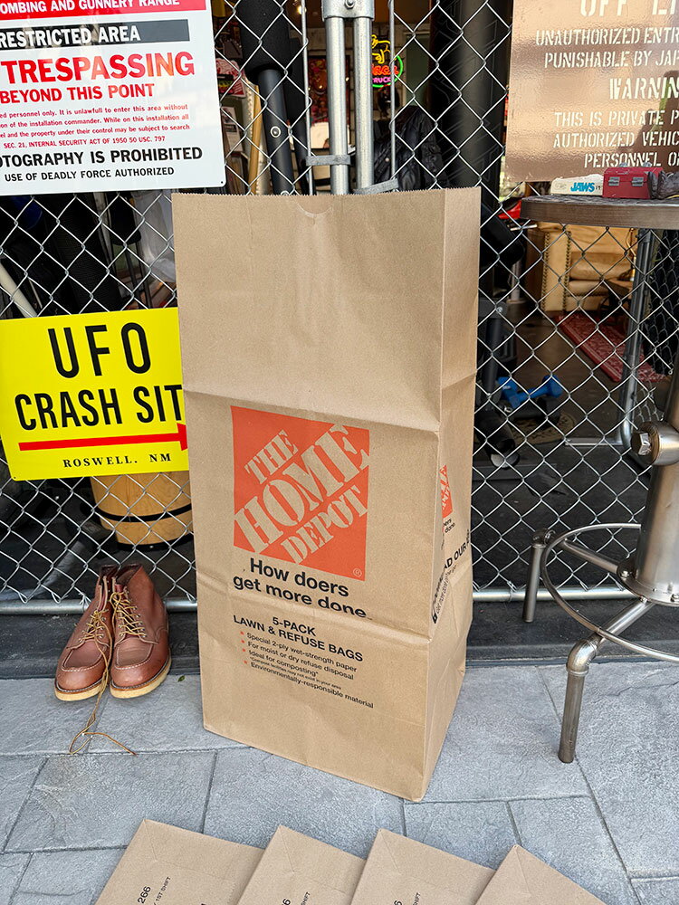 ホームデポ 30ガロン 100L ペーパーバッグ （5枚セット） アメリカン雑貨 アメリカ雑貨 グッズ おしゃれ かっこいい ガレージ雑貨 ガレージング雑貨 DIY ホームセンター 紙袋 ショップインテリア ゴミ袋 庭掃除