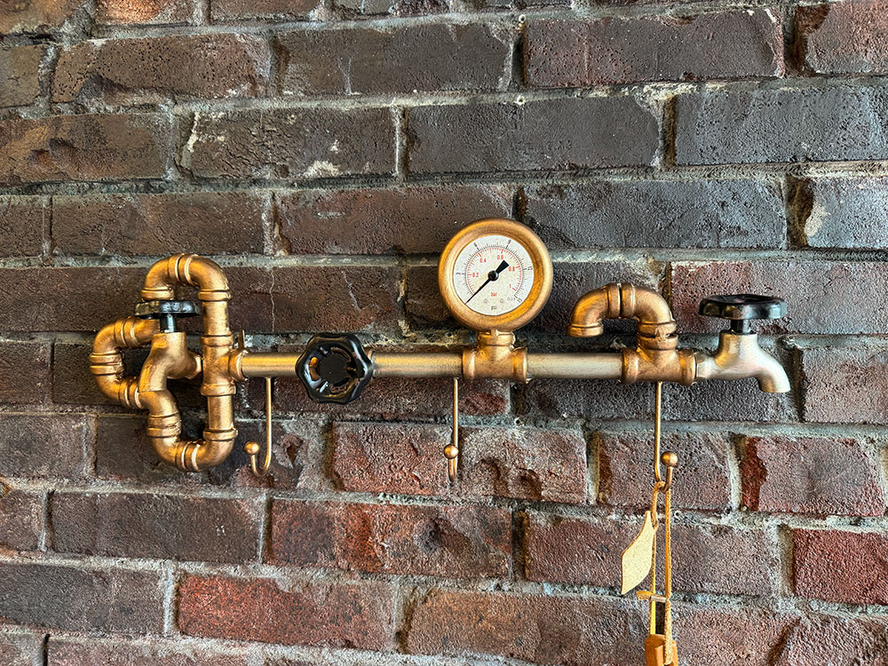 スチームパンク インダストリアル ウォール3フック （ブロンズ×ブラック） アメリカン雑貨 アメリカ雑貨 グッズ おしゃれ かっこいい ガレージ雑貨 ガレージング雑貨 ショップインテリア 家具 ファニチャー