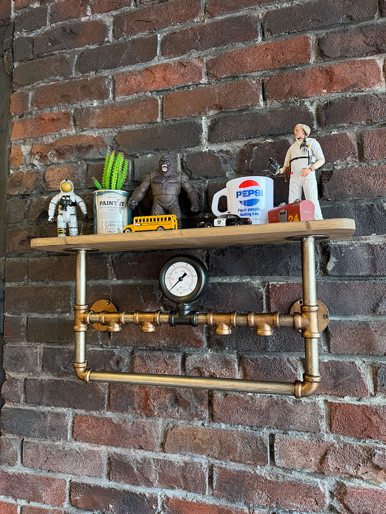 スチームパンク インダストリアル ウッドラック （ブロンズ×ブラック） アメリカン雑貨 アメリカ雑貨 グッズ おしゃれ かっこいい ガレージ雑貨 ガレージング雑貨 ショップインテリア 家具 ファニチャー