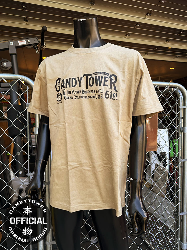 キャンディタワー オフィシャル Tシャツ リミテッドカラー （サンド） 半袖 アメリカン雑貨 アメリカ雑貨 オフィシャルグッズ アメカジ カジュアル おしゃれ かっこいい