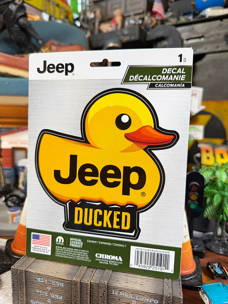 Jeep　ジープ　DUCKING　アヒル　オフィシャル　ステッカー　ダックド　デカール　アメリカン雑貨　アメリカ雑貨　グッズ　おしゃれ　かっこいい　ガレージ雑貨　ガレージング雑貨　ショップインテリア　シール　デカール