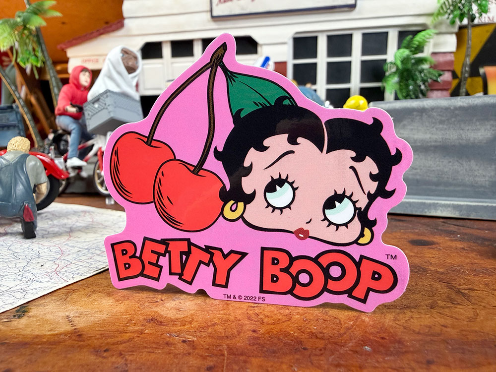 ベティ・ブープ　オフィシャル　ミニステッカー　（チェリー）　アメリカン雑貨　アメリカ雑貨　キャラグッズ　アメキャラ　ベティー　ベティーちゃん　ベティちゃん　おしゃれ　ショップインテリア　シール　デカール