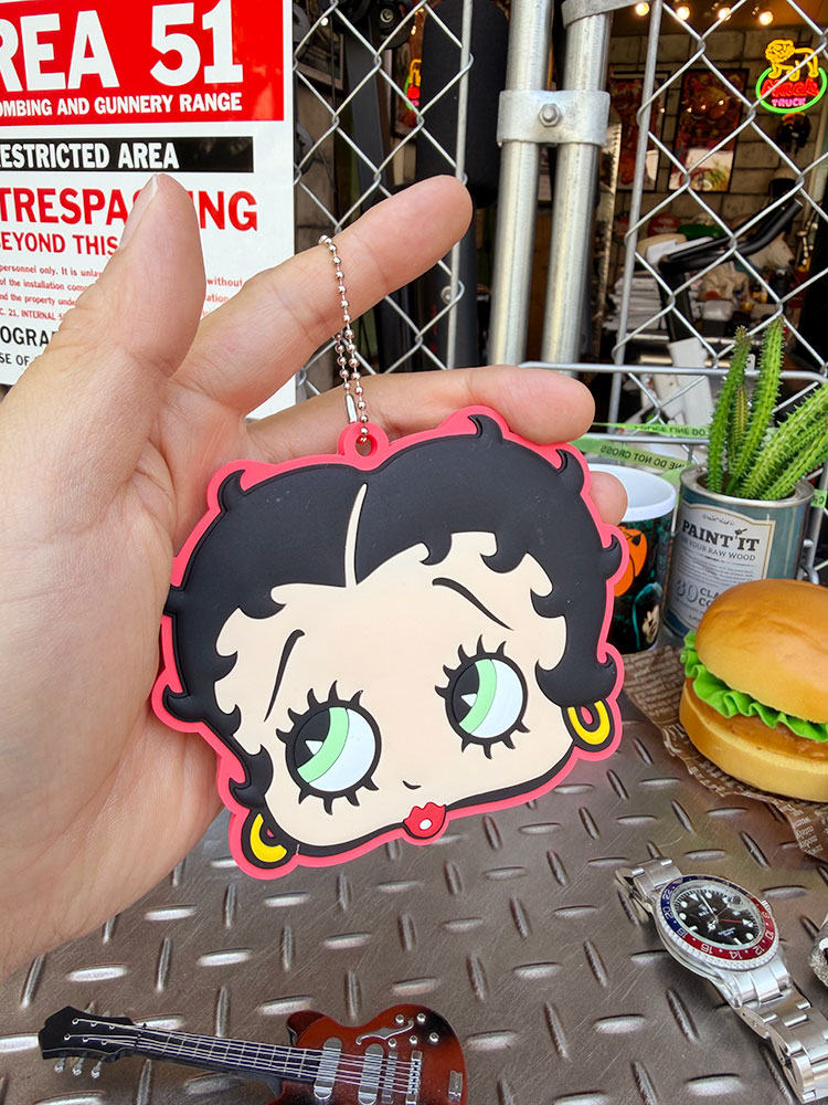 乐天商城 - ベティ・ブープ　ラバーミラーキーチェーン　アメリカン雑貨　アメリカ雑貨　キャラグッズ　アメキャラ　ベティー　ベティーちゃん　ベティちゃん　おしゃれ　ショップインテリア