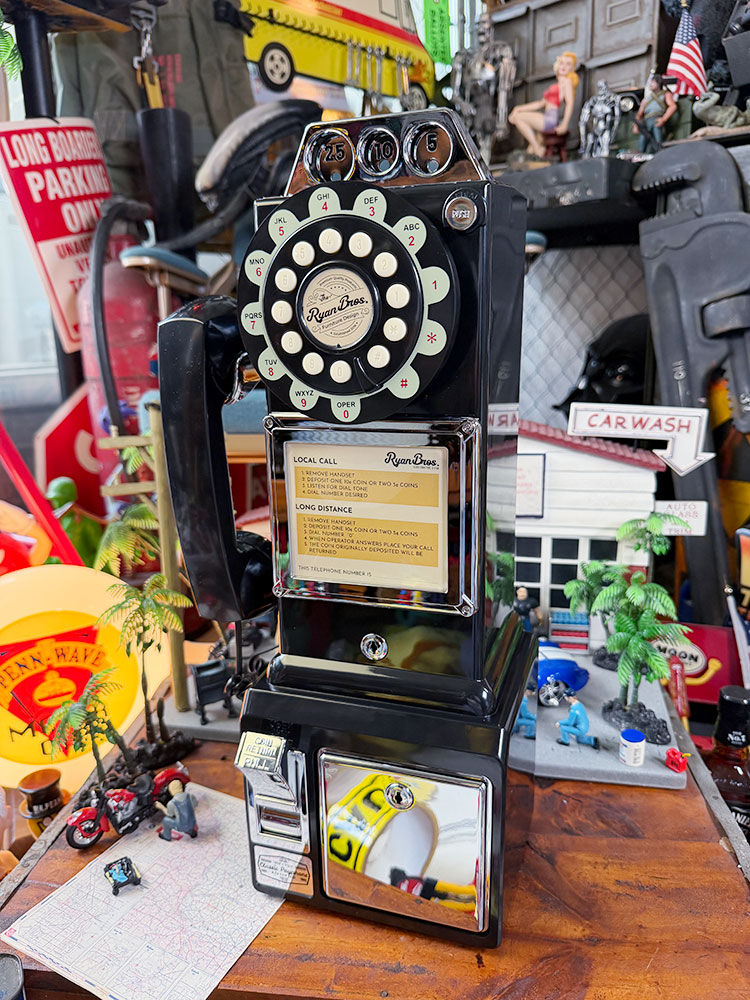 アメリカの公衆電話型　電話機　ペイテレフォン　1957年モデル　（レトロブラック）　アメリカン雑貨　アメリカ雑貨…