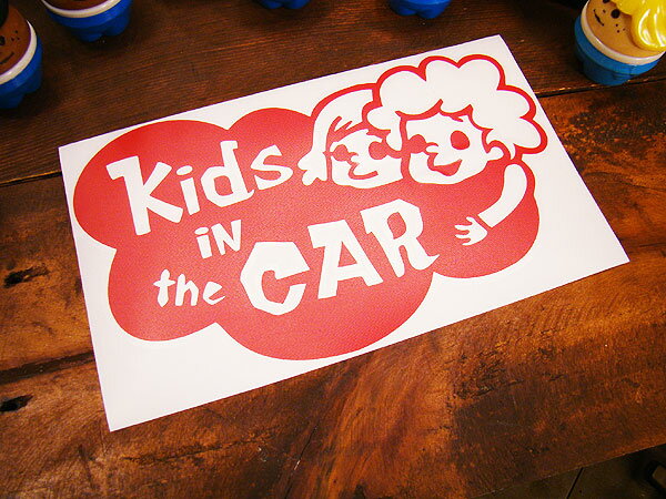 「子供乗ってます」 アメリカンステッカー （レッド） アメリカン雑貨 アメリカ雑貨 グッズ