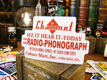 アメリカン・アドバタイジング・ステッカー Lサイズ(No.35/RADIO-PHONOGRAPH) ■ アメリカ雑貨 アメリカン雑貨 自分仕様だから愛着も強くなる！ こだわり派が夢中になる人気のアメリカ雑貨屋 ステッカー 車 バイク シール デカール ロゴ アルファベット カッコイイ