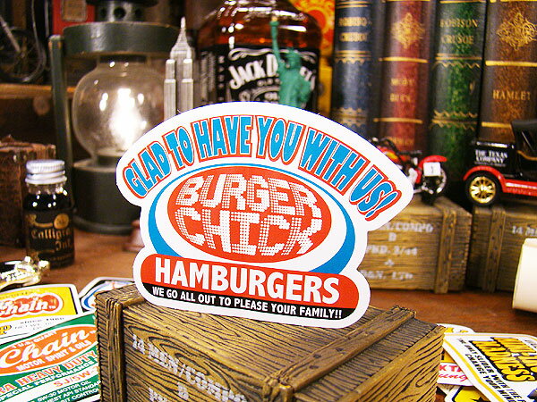 アメリカン アドバタイジング ステッカー Lサイズ （No.49/BURGER CHICK） アメリカン雑貨 アメリカ雑貨 グッズ