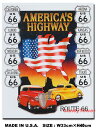 U.S. ROUTE66 星条旗 AMERICAN'S HIGH WAY ブリキ看板 アメリカン雑貨 アメリカ雑貨 グッズ