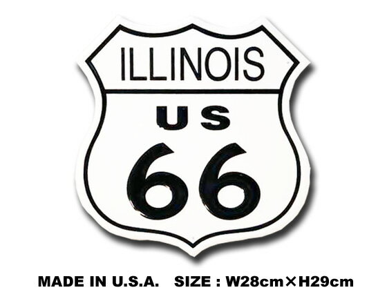 アメリカ　ブリキ看板　U.S. ROUTE66　-イリノイ-