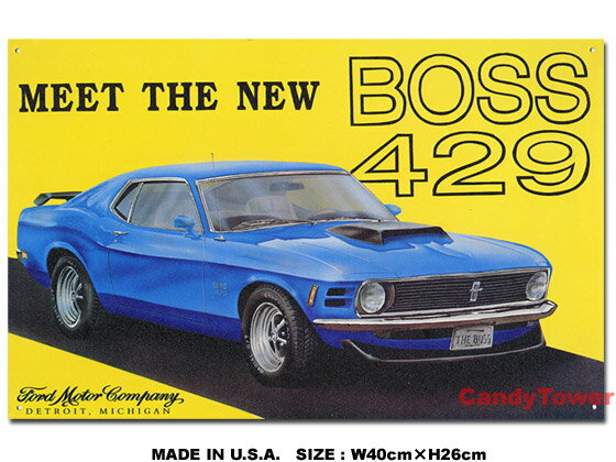 アメリカ　ブリキ看板　マスタング　-Mustang Boss 429-