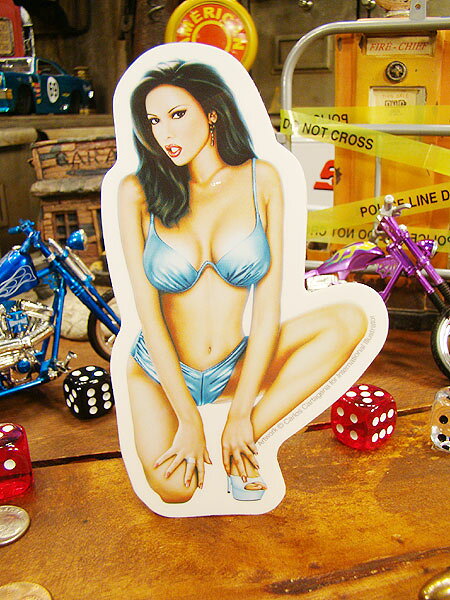 ピンナップガールステッカー　NO.11ガール　（Mサイズ）　アメリカン雑貨　アメリカ雑貨　グッズ