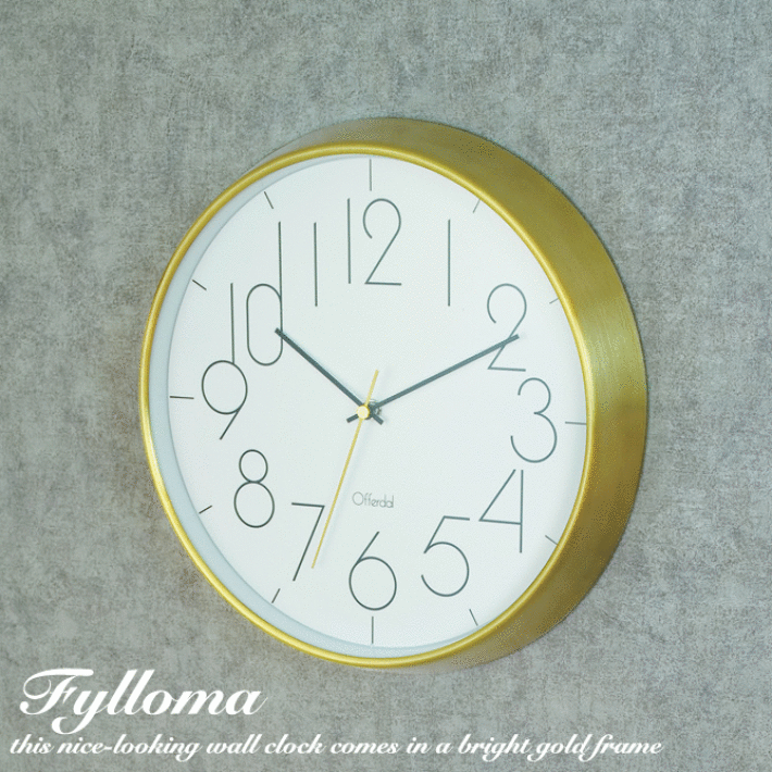 壁掛け時計 おしゃれ Fylloma フィロマ 丸 電波時計 掛け時計 時計 壁掛け 北欧 アンティーク レトロ ゴールド アンティーク風 かわいい 電波 モダン カフェ風 掛時計 クロック ウォールクロック リビング ダイニング ギフト CL-4058